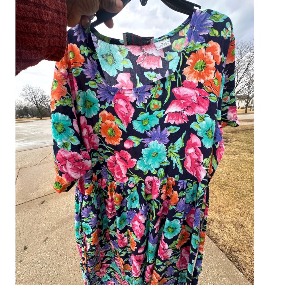 Vintage Diane Von Furstenberg The Color‎ Authority Floral Maxi Dress Size 1X - Picture 10 of 11